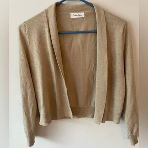 Calvin Klein Women's Semi-metallic Golden Cardigan
